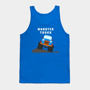 illustration of monster truck with cartoon style. Tank Top